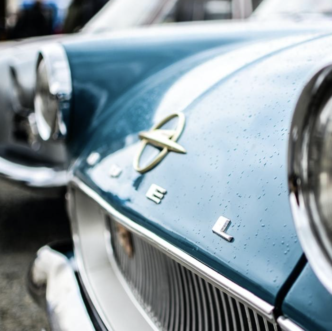 Antique car with chrome details