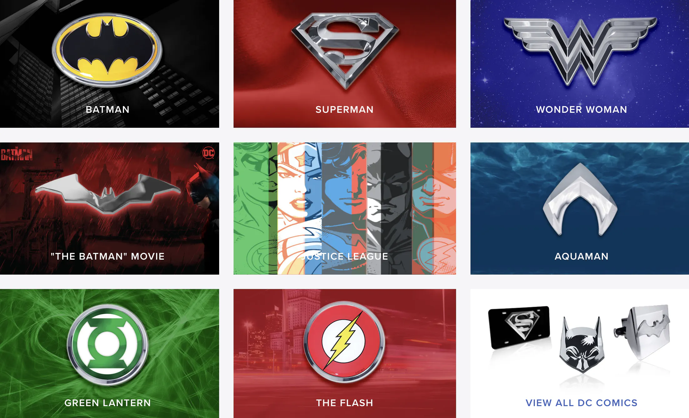 DC Comics chrome emblems